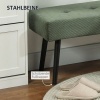 Afbeelding van HOMCOM Voetenbank van Polyester en Staal - Groen 100x36x45 cm