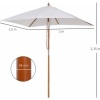 Afbeelding van Outsunny Parasol van Tannenhout, Bamboe, Polyester - Crèmewit - L200 x B150 x H235 cm