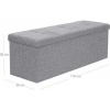 Afbeelding van Songmics Sofa met opbergdoos, vouwkast, max. 300 kg, 120 L, 110 x 38 x 38 cm, lichtgrijs faux linnen