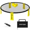 Afbeelding van SPORTNOW Roundnet Set met net, 3 ballen, draagtas en pomp voor tuin, park, strand en binnen