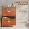 Afbeelding van HOMCOM Bamboe Badkamerrek met non-woven stof - 80L x 30B x 118H cm - Eiken