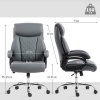 Afbeelding van HOMCOM Heavy-Duty Bureaustoel - PU Leer - Donkergrijs - 71D x 68B x 115-123H cm