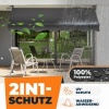 Afbeelding van KESSER® Klemluifel met handslinger en led-lichtsnoer, balkonluifel zonder boren, luifel uv-bestendig