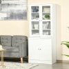 Afbeelding van HOMCOM Boekenrek MDF, Gehard Glas - 76L x 40B x 178,5H cm - Wit