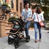 Afbeelding van KIDUKU 3-in-1 combi-kinderwagen zwart/goud met buggy, autostoeltje en regenhoes, inklapbaar