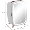 Afbeelding van HOMCOM Mini Koelkast van Kunststof en Glas - 24,3L x 19,4B x 35,6H cm - Wit