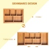 Afbeelding van HOMCOM Uittrekbare Bamboe Opbergbox voor Laden, 24,6 x 17,6 x 7 cm