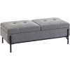 Afbeelding van HOMCOM Opberghocker van linnenstof, metaal - 117x50x44 cm - Grijs