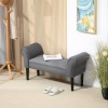 Afbeelding van HOMCOM Bettbank van schuimstof, zeildoek - 102 x 36 x 51 cm - Donkergrijs