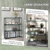 Afbeelding van Outsunny Bloemenrek, 4 niveaus, staal, 89 x 28 x 107 cm, groen, voor binnen en buiten