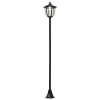Afbeelding van Outsunny Solar LED Tuinlantaarn, 30/60 lumen, roestvrij staal, zwart, Ø 26,5 x 177 cm