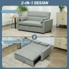 Afbeelding van HOMCOM 2-zits Sofa Bed met Slaapfunctie en Verstelbare Rugleuning, Lichtgrijs