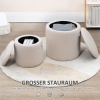 Afbeelding van HOMCOM Zitthocker Set - Polyester, Sperrholz - 40L x 40B x 41H cm - Crèmewit
