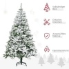 Afbeelding van HOMCOM Kunstkerstboom Groen/Wit 105L x 105B x 180H cm van Kunststof en Staal