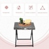 Afbeelding van Outsunny Bijzettafel van staal en polyrattan - 40x40x40 cm - Grijs