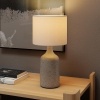 Afbeelding van HOMCOM Vintage Tafellamp met Keramische Voet en Linnen Kap, Zandbruin+Wit
