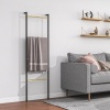 Afbeelding van HOMCOM Handdoekladder, 49 x 167,5 cm, ruimtebesparende handdoekhouder met 4 stangen, zwart