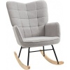 Afbeelding van HOMCOM - Schommelstoel - Fleece Look - Met Armleuningen - Lichtgrijs