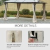 Afbeelding van Outsunny Universele zijwandset met panelen, haken en C-ringen voor pergola's, beige