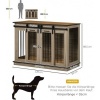 Afbeelding van PawHut hondenkennel met dubbele deuren, 120 x 60 x 88,5 cm, voor middelgrote honden, eikenhout