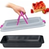 Afbeelding van Bakvorm met deksel - 3-in-1 - 40 x 32,5 cm - zwart-roze