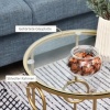 Afbeelding van HOMCOM Bijzettafel Set van Metaal en Gehard Glas 41x41x57 cm Goud