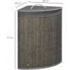 Afbeelding van HOMCOM Waskorf van bamboe 38L - 38B x 57H cm - Grijs