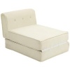 Afbeelding van HOMCOM 1-zits fauteuil met verwarming en opvouwbare matras, crèmekleurig corduroy