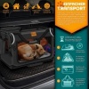 Afbeelding van TRESKO® Opvouwbare hondenbox met likmat en spatel, XXL, 92 x 63 x 63 cm, zwart