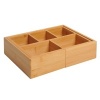 Afbeelding van HOMCOM Uittrekbare Bamboe Opbergbox voor Laden, 24,6 x 17,6 x 7 cm