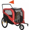 Afbeelding van PawHut 2-in-1 Hondenaanhanger, Fietskar voor Honden, Max. 30 kg, Rood