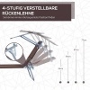 Afbeelding van Outsunny opvouwbare ligstoel met zonnedak (bruin) voor tuin en strand