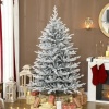 Afbeelding van HOMCOM Kunststof Kerstboom Groen/Wit 109L x 109B x 180H cm