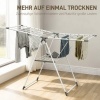 Afbeelding van Homcom Kledingdroogrek - Metaal, Kunststof - 156,5L x 61,5B x 97H cm - Wit
