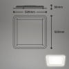 Afbeelding van Witte plafondlamp met hoekige achtergrondverlichting, 1x LED 22W 900Lm 4000K, 52x2cm