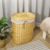 Afbeelding van HOMCOM - Rieten Wasmand met Deksel en Afneembare Waszak