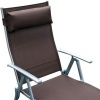 Afbeelding van Outsunny Inklapbare Zonneligstoel met Kussen - Bruin, 137 x 63,5 x 100,5 cm