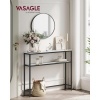 Afbeelding van VASAGLE Consoletafel, slank met 2 planken, 20 x 100 x 80 cm, marmer wit-inktzwart