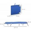 Afbeelding van Outsunny Blau Metalen Ligstoel van Polyester