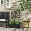 Afbeelding van Outsunny Zwarte Metalen Plantenbak