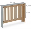 Afbeelding van Landelijke radiatorombouw - 83x112x19 cm - met plank - grijs