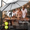Afbeelding van tillvex® Premium aluminium parasol 330 cm, met afdekking, windbescherming en 360° draaibaar