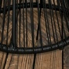 Afbeelding van Outsunny Ratten Bijzettafel van IJzer, PE-Rattan, Zwart Glas