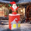 Afbeelding van Outsunny Opblaasbare Kerstman 80L x 90B x 210H cm Meerkleurig van Polyester