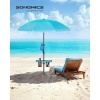 Afbeelding van ONGMICS 160 cm strandparasol, UPF 50+, opvouwbaar, in hoogte verstelbaar, blauw