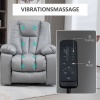 Afbeelding van HOMCOM Relaxfauteuil met afstandsbediening en zijvakken - Grijs