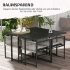 Afbeelding van Outsunny tuinset - 4 stoelen - staal - glas - zwart - lichtgrijs