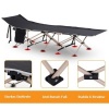 Afbeelding van Outsunny Opvouwbaar Veldbed met Draagtas, Campingligstoel, Zwart, 190 x 68 x 52 cm