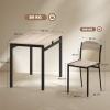Afbeelding van HOMCOM Eettafelset MDF en Metaal 100x63x76,5 cm Eikenhout