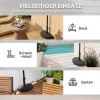 Afbeelding van Outsunny Betonnen parasolstandaard Halfrond voor parasols met 34/38/48mm buisdiameter, Zwart